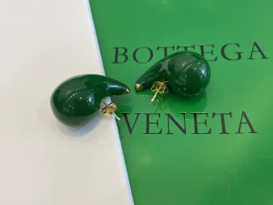 Bottega Veneta Green Drop Earrings