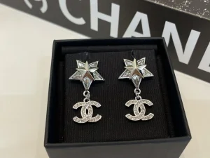 Chanel Stars Crystal CC Earrings