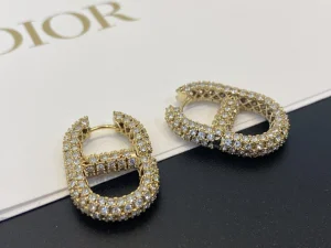 Dior 30 Montaigne Crystals Earrings Gold