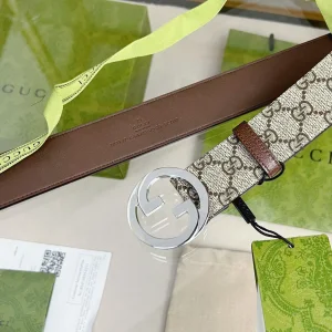 Gucci Blondie Belt Beige GG Canvas 40MM