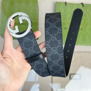 Gucci Blondie Belt Black GG Canvas 40MM