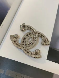Chanel Crystals CC Logo Brooch