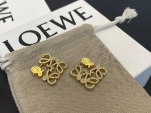 Loewe Crystals Anagram Gold Earrings