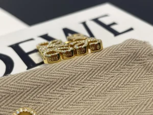 Loewe Crystals Anagram Gold Earrings