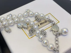 Miu Miu Pearl and Crystals Necklace