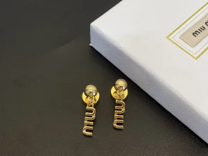 Miu Miu Classic Dangle Earrings Gold