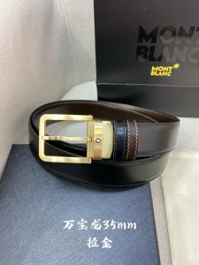 Montblanc Business Leather Belt Black 35MM