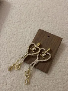 Chanel Crystal Heart Earrings