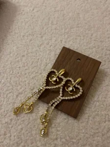 Chanel Crystal Heart Earrings