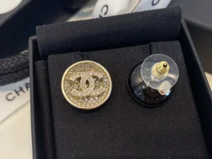 Chanel Crystal CC Round Earrings