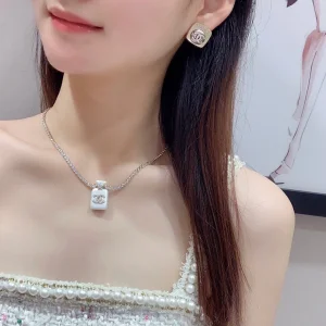 Chanel Crystals CC Square Earrings