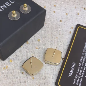 Chanel Crystals CC Square Earrings