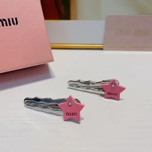 Miu Miu Pink Star Hair Clip