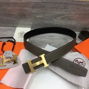 Hermes Constance H Leather Belt Gray 38MM