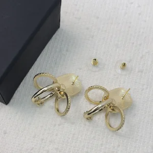 Chanel Crystals CC Gold Earrings