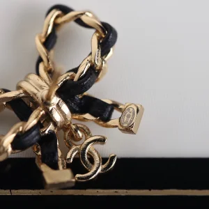 Chanel CC Bowknot Leather Earrings