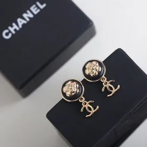 Chanel CC Camellia Earrings