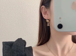 Chanel CC Camellia Earrings