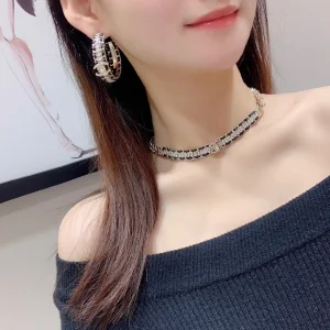 Chanel CC Leather Chain Earrings