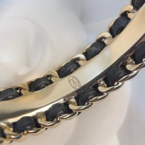 Chanel CC Leather Chain Earrings