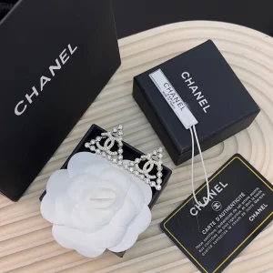 Chanel Crystal CC Triangle Earrings