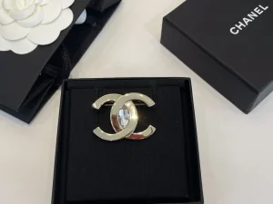 Chanel CC Logo Pin Brooch Gold