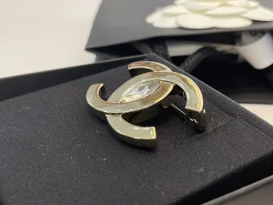 Chanel CC Logo Pin Brooch Gold