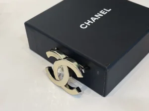 Chanel CC Logo Pin Brooch Gold