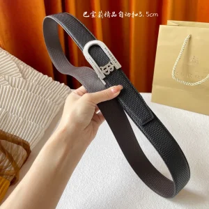 Burberry Black Leather Belt 35MM