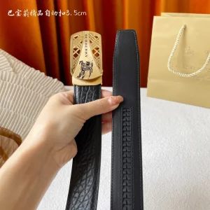Burberry Black Leather Belt 35MM