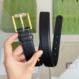 Gucci Black Calf Leather Belt 30MM