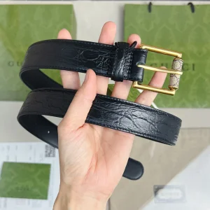 Gucci Black Calf Leather Belt 30MM