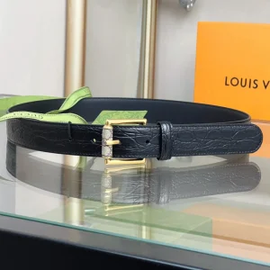 Gucci Black Calf Leather Belt 30MM