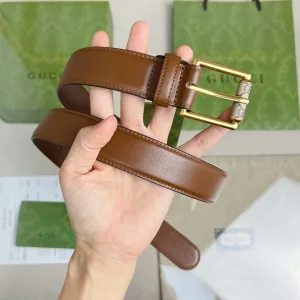 Gucci Brown Calf Leather Belt 30MM