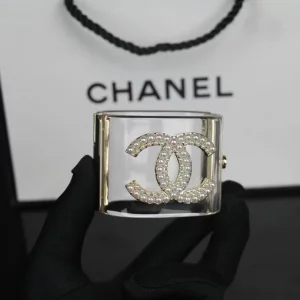 Chanel Crystal CC Bracelets Transparent