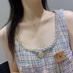 Chanel Large CC Logo Brooch Orange