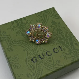 Gucci Double G Crystal Flower Rings