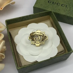 Gucci Double G Crystal Flower Rings