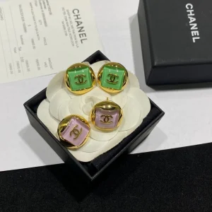Chanel CC Log Square Earrings Pink
