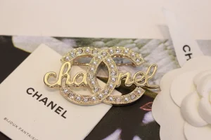 Chanel Monogram CC Logo Pearl Brooch