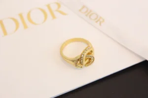 Dior Crystal CD Lock Rings Gold
