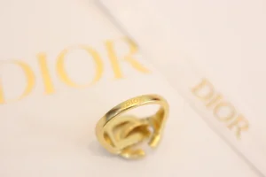 Dior Crystal CD Lock Rings Gold