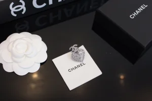 Chanel Crystals CC Heart Earrings