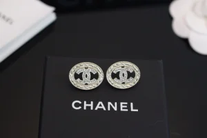 Chanel Crystals CC Round Earrings