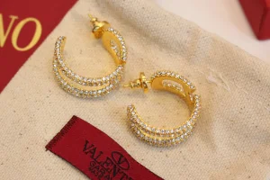 Valentino Crystal Vlogo Earrings