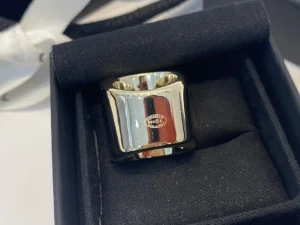 Chanel CC Logo Square White Rings