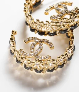 Chanel Crystal CC Round Earrings
