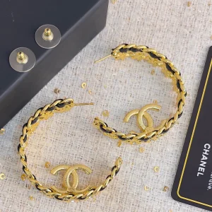 Chanel Crystal CC Round Earrings