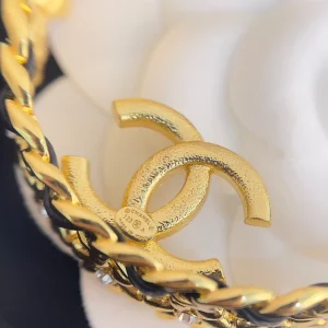Chanel Crystal CC Round Earrings
