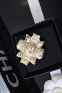 Chanel Crystal CC Flower Brooch